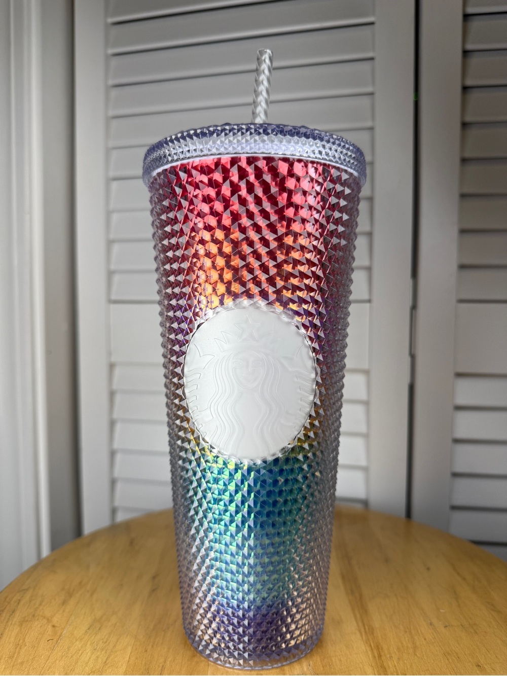 Starbucks Iridescent Studded Tumbler - Rainbow Gradient with White Logo